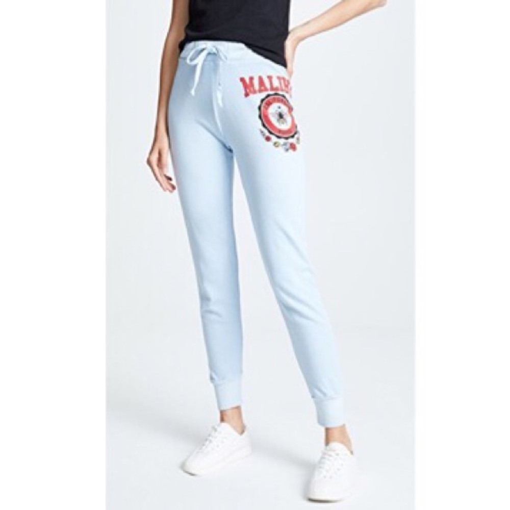 🐝🆕 Wildfox ஐ Malibu Crest Sweatpants ஐ Blue - Picture 3 of 8